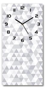 Nástěnné skleněné hodiny Šedé trojůhelníky pl_zsp_30x60_c-f_77999938