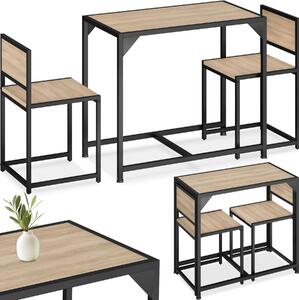 Tectake Jídelní sestava Milton - Industrial světlé dřevo, dub Sonoma