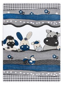 Dywany Łuszczów Dětský kusový koberec Petit Farm animals blue - 120x170 cm
