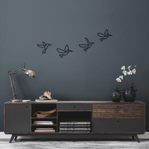 Wallity Nástěnná kovová dekorace Birds černá