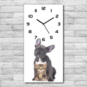 Moderní hodiny nástěnné Pes a kočka pl_zsp_30x60_c-f_80558737