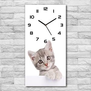 Moderní hodiny nástěnné Šedá kočka pl_zsp_30x60_c-f_80791907