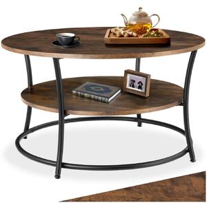 Tectake Konferenční stolek Cromford 80x46cm - Industriální dřevo tmavé, rustikální