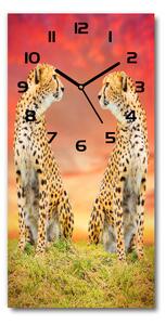 Moderní hodiny nástěnné Dva gepardi pl_zsp_30x60_c-f_82648139