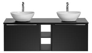 Koupelnová skříňka s umyvadlem a deskou SANTA FE Black DU140/2 | 140 cm