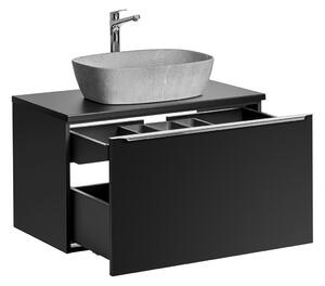 Koupelnová skříňka s umyvadlem a deskou SANTA FE Black DU160/1 | 160 cm
