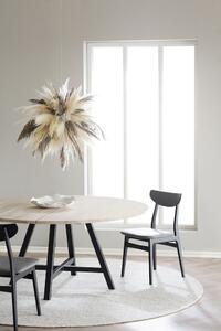 Rowico Bělený dubový jídelní stůl Carradale 150 cm s černými nohami A