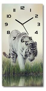 Nástěnné skleněné hodiny Bílý tygr pl_zsp_30x60_c-f_84071201