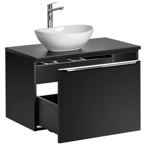 Koupelnová skříňka s umyvadlem a deskou SANTA FE Black DU80/3 | 80 cm
