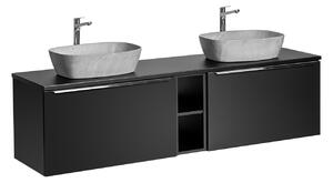 Koupelnová skříňka s umyvadlem a deskou SANTA FE Black DU180/1 | 180 cm