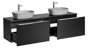 Koupelnová skříňka s umyvadlem a deskou SANTA FE Black DU180/1 | 180 cm