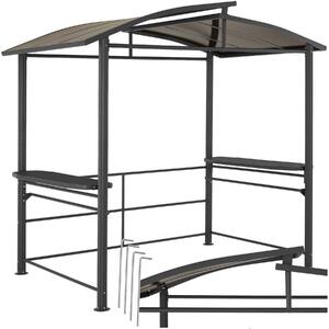 Tectake Grilovací pavilon Asado 2,4x1,5x2,34m - šedá