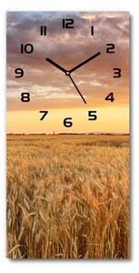 Nástěnné skleněné hodiny Pole pšenice pl_zsp_30x60_c-f_86490095