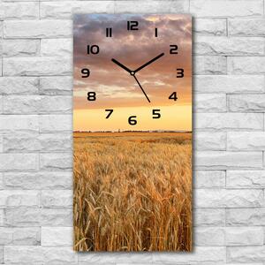 Nástěnné skleněné hodiny Pole pšenice pl_zsp_30x60_c-f_86490095