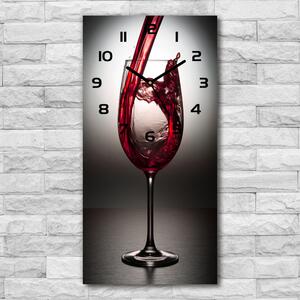 Nástěnné skleněné hodiny Červené víno pl_zsp_30x60_c-f_86527564