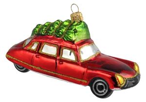Vánoční dekorace limuzína červená