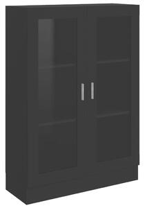 Prosklená skříň černá 82,5 x 30,5 x 115 cm dřevotříska