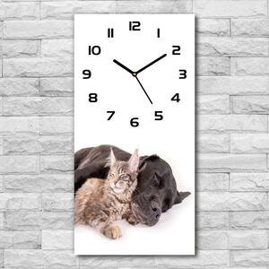 Moderní hodiny nástěnné Pes a kočka pl_zsp_30x60_c-f_91792125