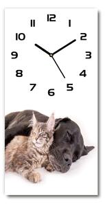 Moderní hodiny nástěnné Pes a kočka pl_zsp_30x60_c-f_91792125