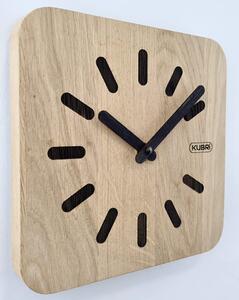 KUBRi 0160 - 20 cm hodiny z dubového masívu včetně dřevěných ručiček
