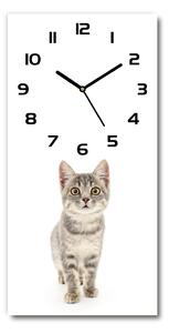 Moderní hodiny nástěnné Šedá kočka pl_zsp_30x60_c-f_91505124