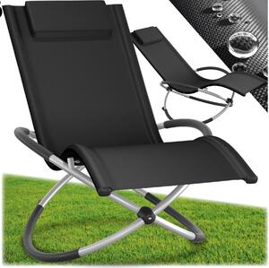 Tectake Lehátko Paulina – ergonomické a skládací s nosností 150 kg - černá