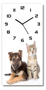 Moderní hodiny nástěnné Pes a kočka pl_zsp_30x60_c-f_94452483