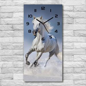 Nástěnné hodiny Bílý kůň ve cvalu pl_zsp_30x60_c-f_95626475
