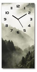 Nástěnné skleněné hodiny Mlha nad lesem pl_zsp_30x60_c-f_98626353