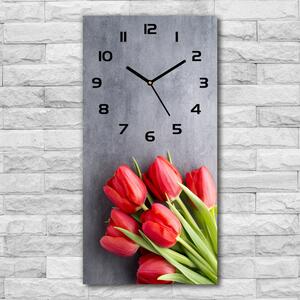 Nástěnné hodiny Červené tulipány pl_zsp_30x60_c-f_99719823