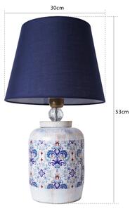 Stolní lampa RAMZES 1xE27/40W/230V modrá/bílá