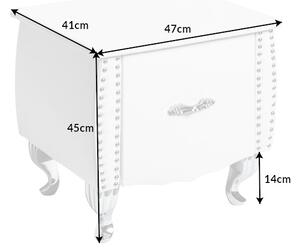 Noční stolek Spectacular, 45 cm, bílý