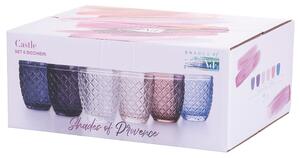 VILLA D’ESTE HOME TIVOLI Set sklenic na vodu Provence 6 kusů, barevný, reliéf, 275 ml