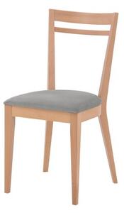 Dřevěná židle s šedým sedákem ERIN