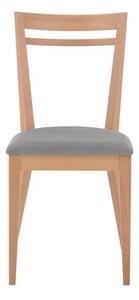 Dřevěná židle s šedým sedákem ERIN