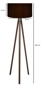 Stojací lampa AYD 1xE27/40W/230V černá/hnědá