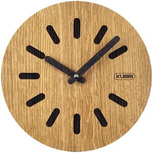 KUBRi 0173 - 32 cm hodiny z dubového masívu včetně dřevěných ručiček