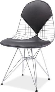 Casarredo Designová jídelní židle INTEL II chrom/černá