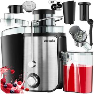 Tectake Odšťavňovač Frufi, 2 rychlostní stupně, nerezová ocel, 600W - stříbrná