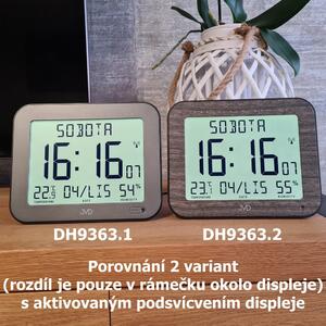 JVD DH9363.2 - Rádiem řízené stále podsvícené hodiny se zobrazením dne a měsíce v češtině