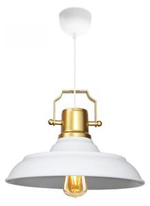 Lustr na lanku AYD 1xE27/40W/230V bílá/zlatá