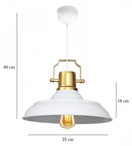 Lustr na lanku AYD 1xE27/40W/230V bílá/zlatá
