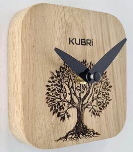 KUBRi 0032C - Miniaturní dubové hodiny se stromem života