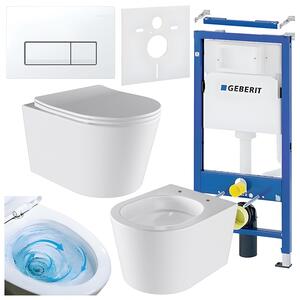 BPS-koupelny Podomítkový modul Geberit DuoFix s WC mísou EL-WH-03 + ovládací tlačítko Delta 50 bílá