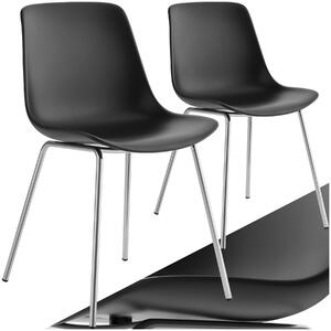 Tectake Plastové židle Mave, ergonomické, 120 kg - černá/chromová, Yes