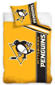 Bavlněné hokejové povlečení Pittsburgh Penguins Belt 140x200 + 70x90 cm