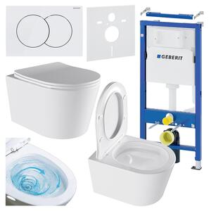 BPS-koupelny Podomítkový modul Geberit DuoFix s WC mísou EL-WH-03 + ovládací tlačítko Delta 01 bílá