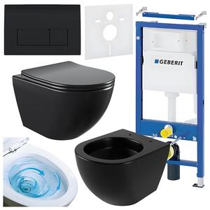 BPS-koupelny Podomítkový modul Geberit DuoFix s WC mísou NO-MTB-03 + ovládací tlačítko Delta 50 černá lesk
