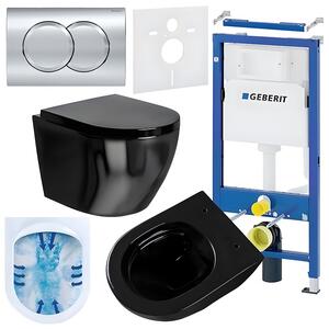 BPS-koupelny Podomítkový modul Geberit DuoFix s WC mísou MU-BL-RIM-02 + ovládací tlačítko Delta 01 chrom