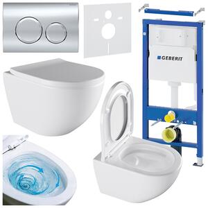 BPS-koupelny Podomítkový modul Geberit DuoFix s WC mísou NO-WH-02 + ovládací tlačítko Delta 20 chrom